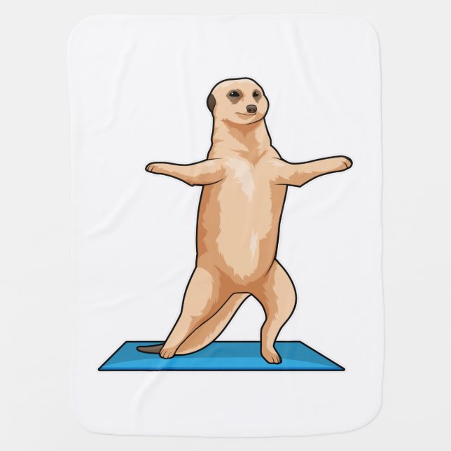 Meerkat at Fitness Stretching exercise Baby Blanket (Front)