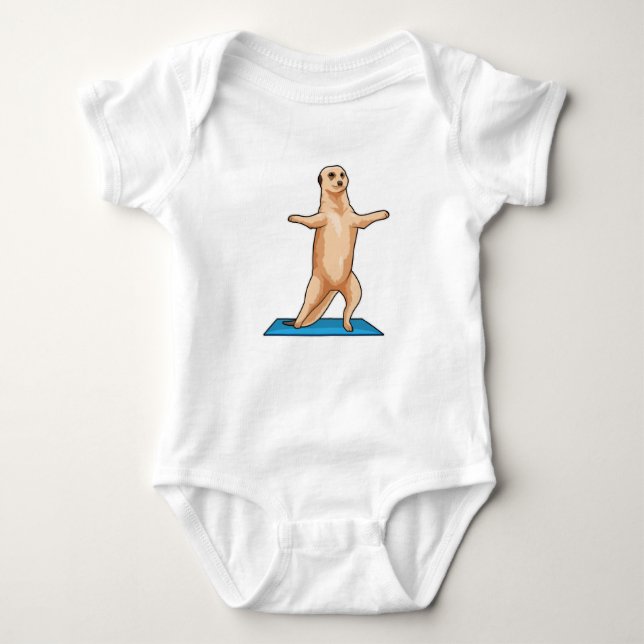 Meerkat at Fitness Stretching exercise Baby Bodysuit (Front)