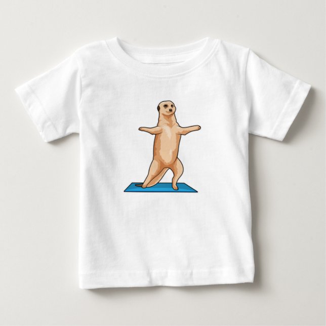 Meerkat at Fitness Stretching exercise Baby T-Shirt (Front)