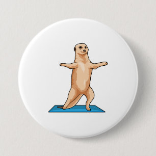 Meerkat at Fitness Stretching exercise Button