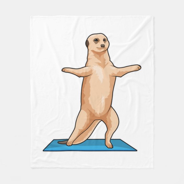 Meerkat at Fitness Stretching exercise Fleece Blanket (Front)