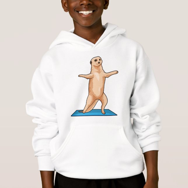 Meerkat at Fitness Stretching exercise Hoodie (Front)