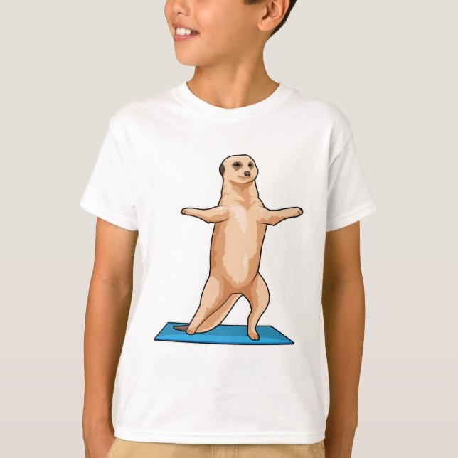 Meerkat at Fitness Stretching exercise T-Shirt (Front)