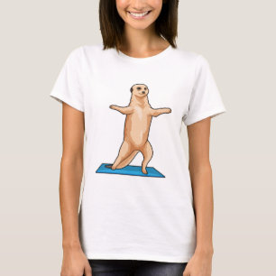 Meerkat at Fitness Stretching exercise T-Shirt