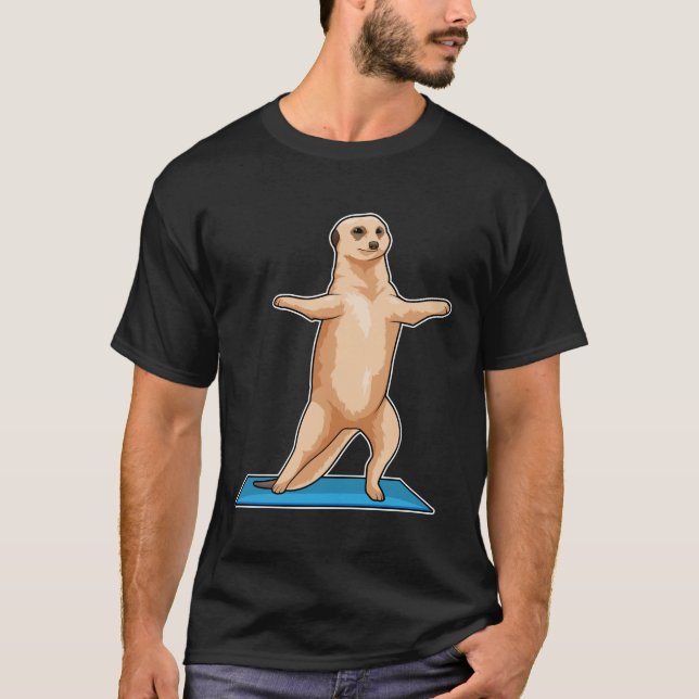 Meerkat at Fitness Stretching exercise T-Shirt (Front)