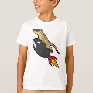 Meerkat at Flying with Rocket T-Shirt