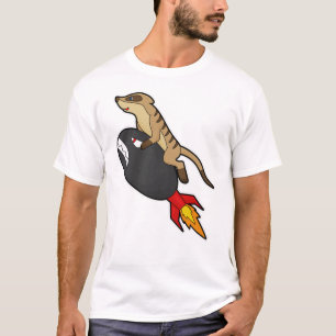 Meerkat at Flying with Rocket T-Shirt
