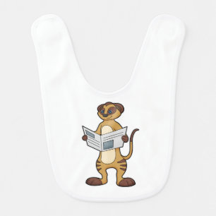 Meerkat at Reading a Newspaper Baby Bib