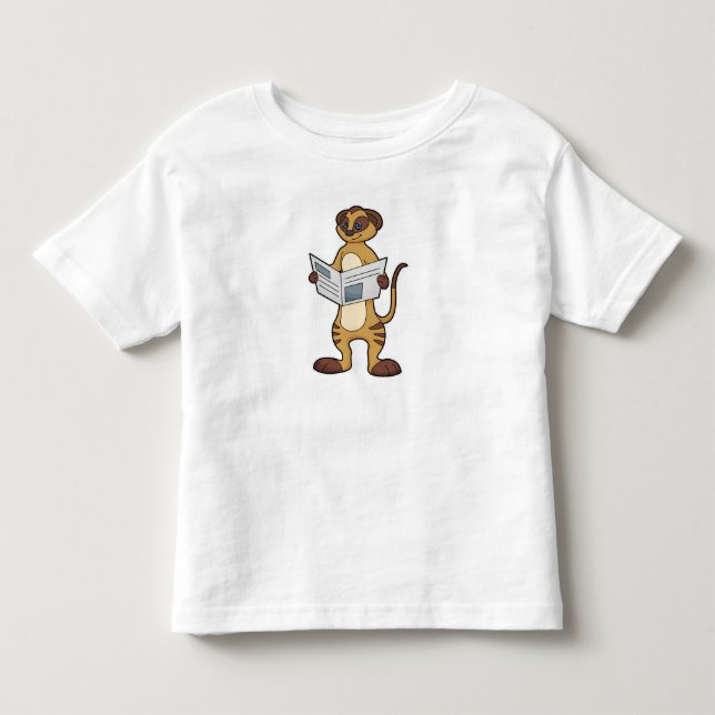 Meerkat at Reading a Newspaper Toddler T-shirt (Front)