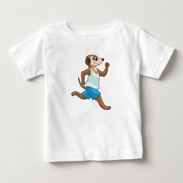 Meerkat at Running Sports Baby T-Shirt (Front)