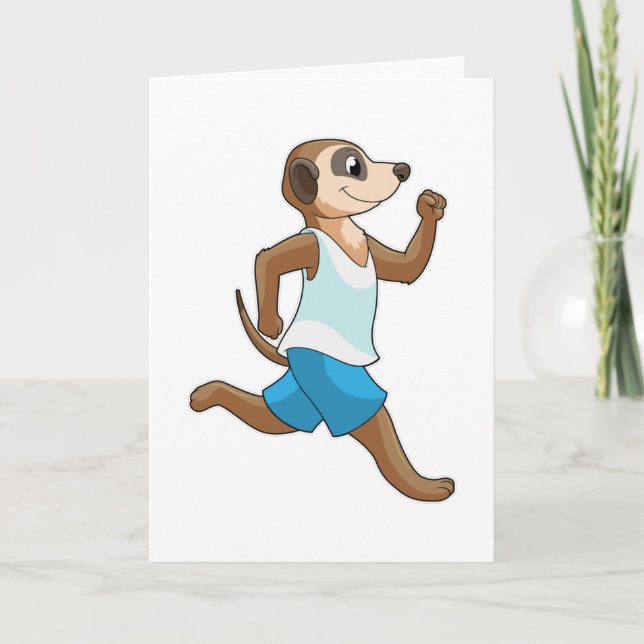 Meerkat at Running Sports Card (Front)