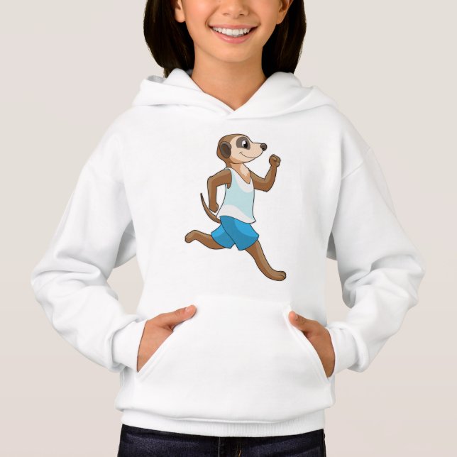 Meerkat at Running Sports Hoodie (Front)