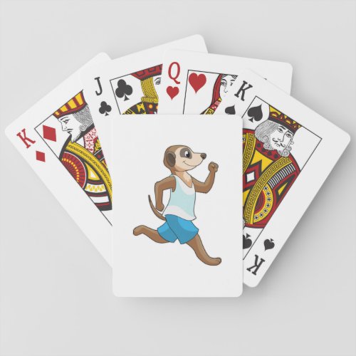 Meerkat at Running Sports Playing Cards
