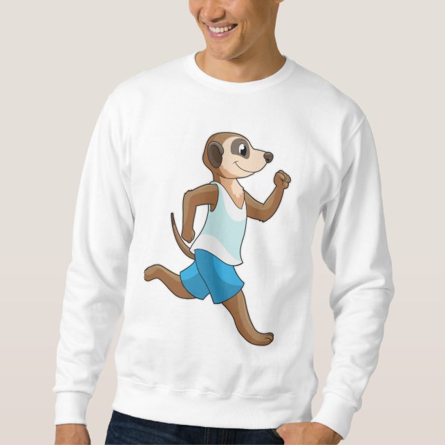 Meerkat at Running Sports Sweatshirt (Front)