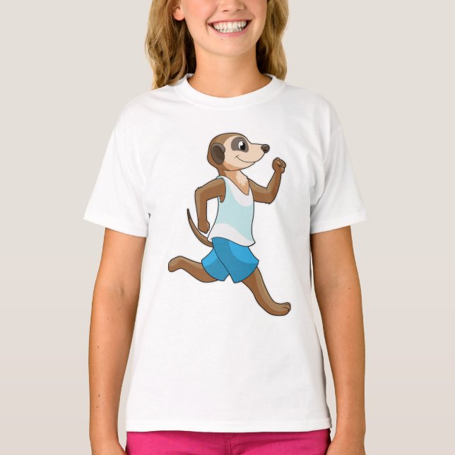 Meerkat at Running Sports T-Shirt (Front)