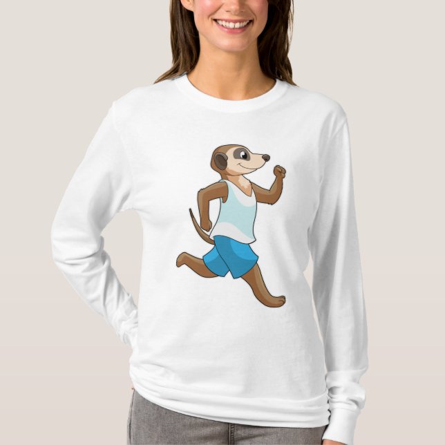 Meerkat at Running Sports T-Shirt (Front)