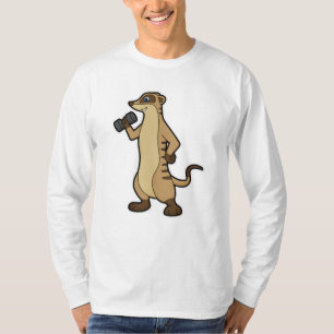 Meerkat at Strength training with Dumbbell T-Shirt