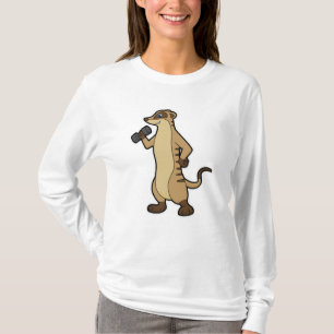 Meerkat at Strength training with Dumbbell T-Shirt