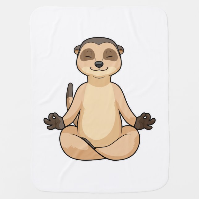 Meerkat at Yoga Meditation Baby Blanket (Front)