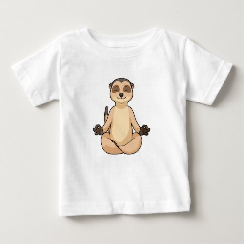 Meerkat at Yoga Meditation Baby T_Shirt