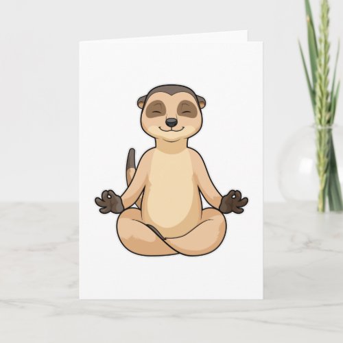 Meerkat at Yoga Meditation Card