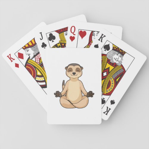 Meerkat at Yoga Meditation Playing Cards