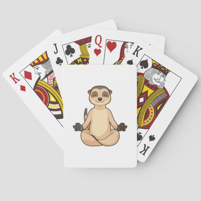 Meerkat at Yoga Meditation Poker Cards (Back)