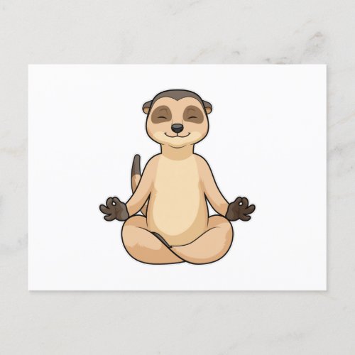 Meerkat at Yoga Meditation Postcard