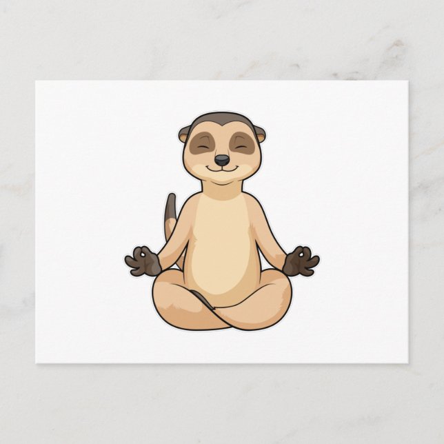 Meerkat at Yoga Meditation Postcard (Front)
