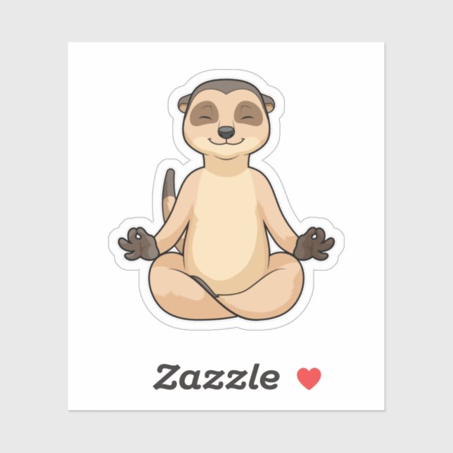 Meerkat at Yoga Meditation Sticker (Sheet)