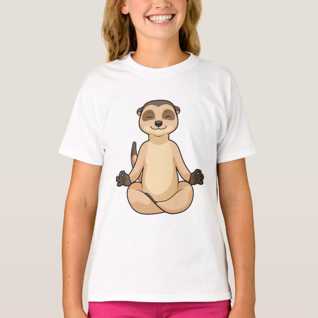 Meerkat at Yoga Meditation T-Shirt (Front)