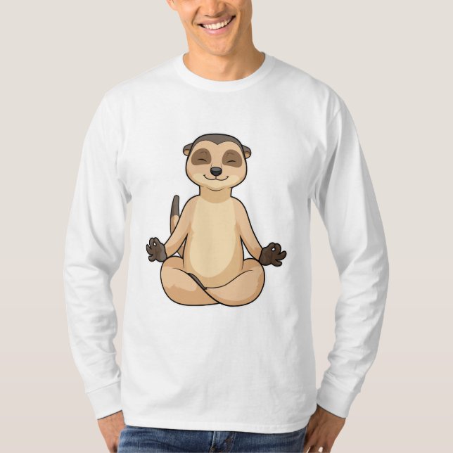 Meerkat at Yoga Meditation T-Shirt (Front)