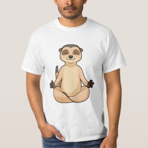 Meerkat at Yoga Meditation T_Shirt