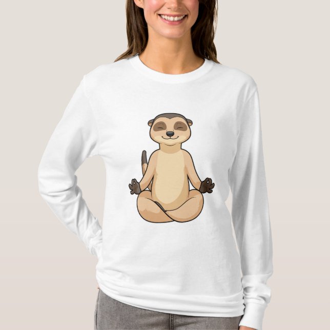 Meerkat at Yoga Meditation T-Shirt (Front)