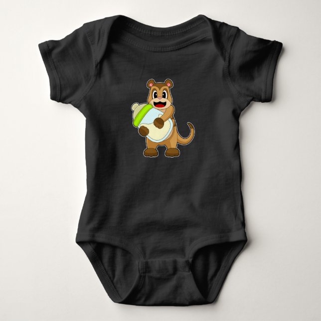 Meerkat Baby bottle Milk Baby Bodysuit (Front)