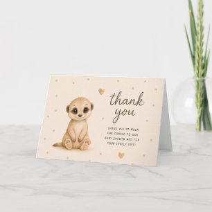 Meerkat Baby Shower Thank You Card