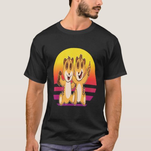 Meerkat Baby Sunset Favorite Gaming Animal T_Shirt