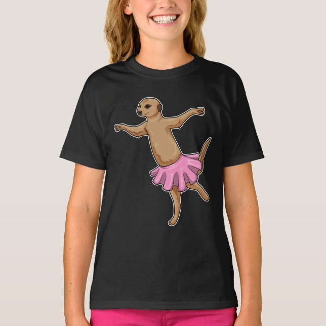 Meerkat Ballerina Ballet Dance T-Shirt (Front)