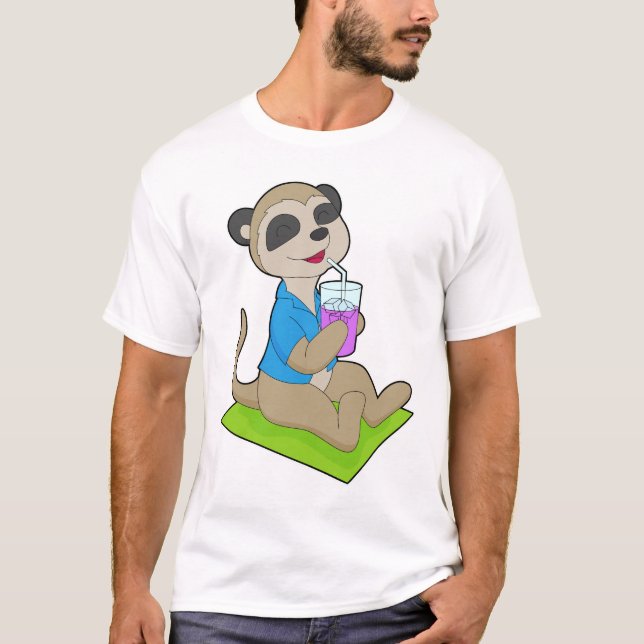 Meerkat Beach Beverage Summer T-Shirt (Front)