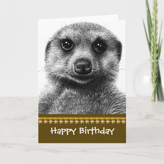 Meerkat Birthday Card (Front)