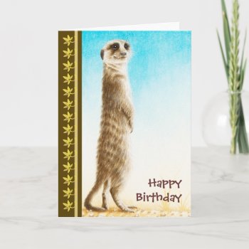 Meerkat Birthday Card by lornaprints at Zazzle