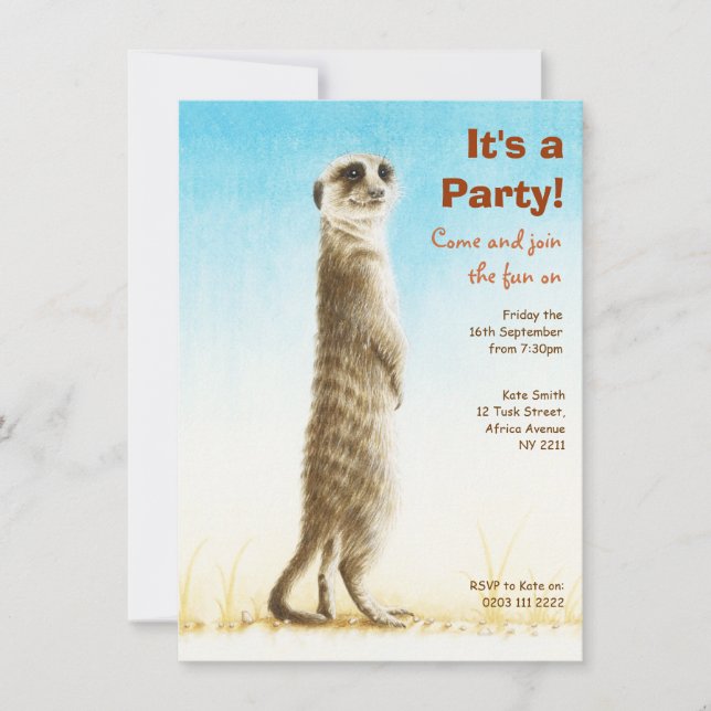 Meerkat Birthday Party Invitation (Front)