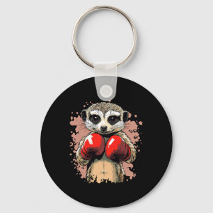 Meerkat Boxing Champion With Gloves Ready Keychain