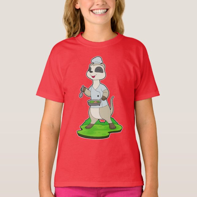 Meerkat Chef Bowl Cook T-Shirt (Front)