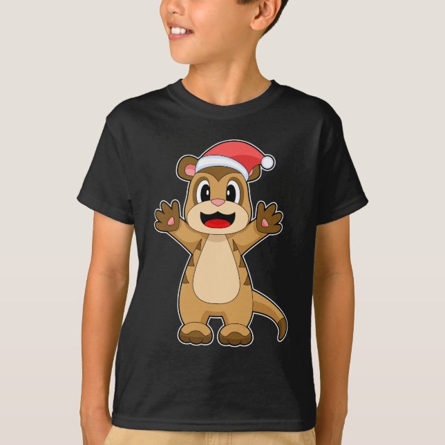 Meerkat Christmas Christmas hat T-Shirt (Front)
