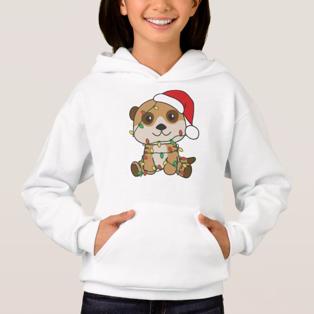Meerkat Christmas Winter Animals Holiday Meerkats Hoodie (Front)