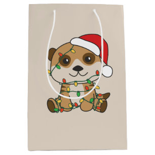 Meerkat Christmas Winter Animals Holiday Meerkats Medium Gift Bag