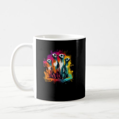 Meerkat  colorful cool  coffee mug