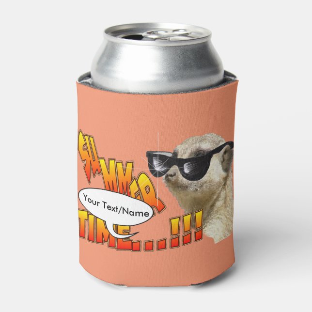 Meerkat Cust. Text Can Cooler (Can Front)