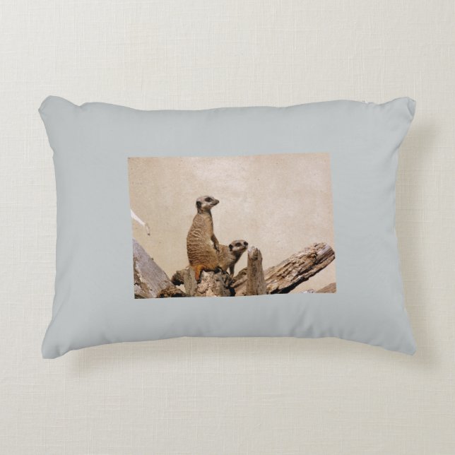 Meerkat Custom Polyester Accent Cushion (Front)